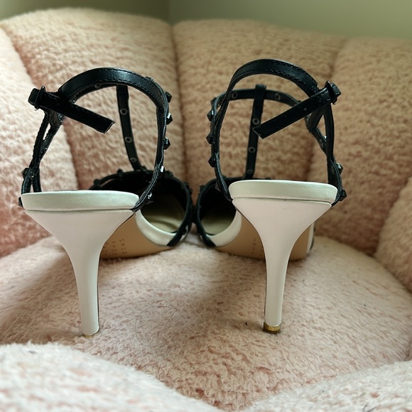 WHBM White & Black Studded Sling back pumps size 8 - Picture 7 of 7